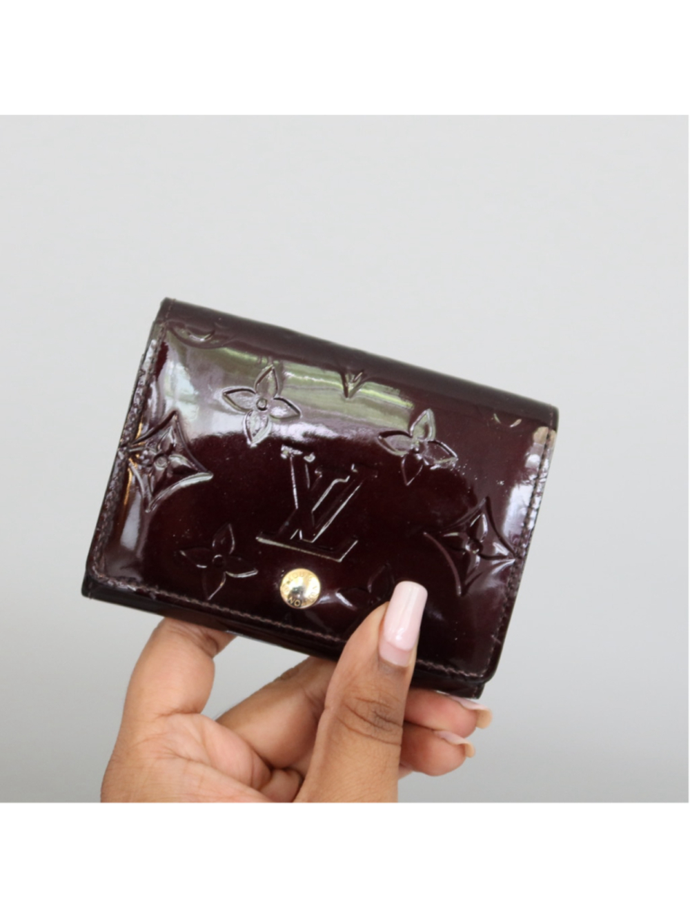 Louis Vuitton Amarante Vernis Business Card Holder Wallet EXCELLENT